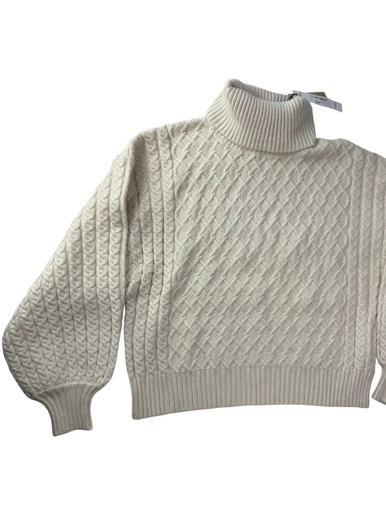 Tahari New Nwt Cableknit Turtleneck Sweater Cream Ivory "Oyster" Size Women's M